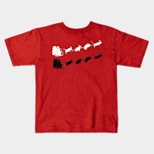 Santa Mouse silhouette art Kids T-Shirt